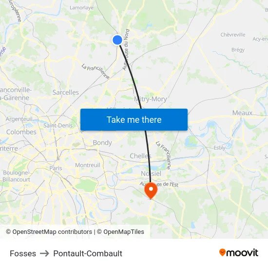 Fosses to Pontault-Combault map