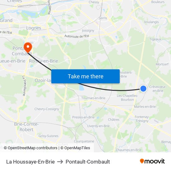 La Houssaye-En-Brie to Pontault-Combault map