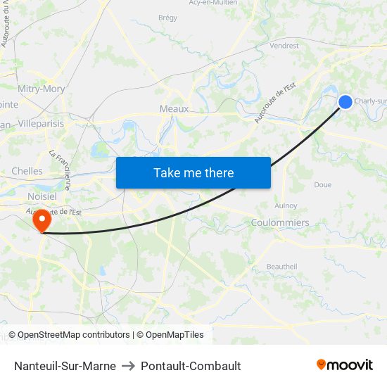 Nanteuil-Sur-Marne to Pontault-Combault map