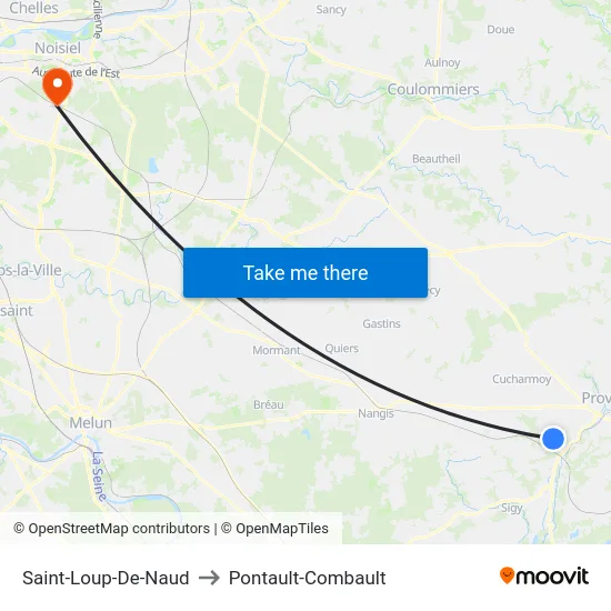 Saint-Loup-De-Naud to Pontault-Combault map