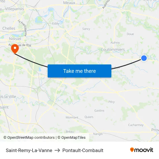 Saint-Remy-La-Vanne to Pontault-Combault map