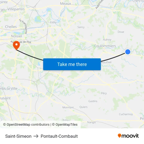 Saint-Simeon to Pontault-Combault map