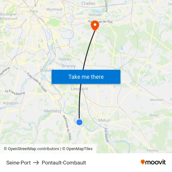 Seine-Port to Pontault-Combault map