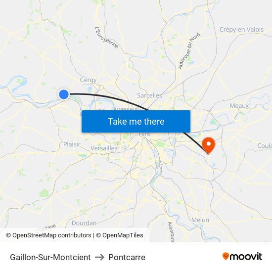Gaillon-Sur-Montcient to Pontcarre map