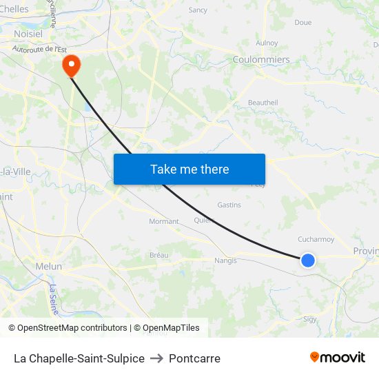 La Chapelle-Saint-Sulpice to Pontcarre map