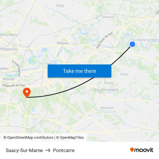 Saacy-Sur-Marne to Pontcarre map