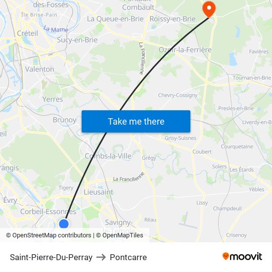 Saint-Pierre-Du-Perray to Pontcarre map