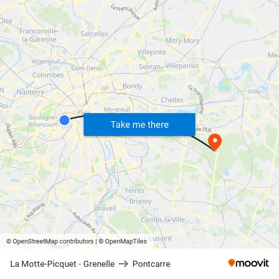 La Motte-Picquet - Grenelle to Pontcarre map