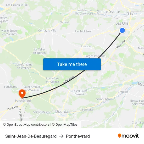 Saint-Jean-De-Beauregard to Ponthevrard map