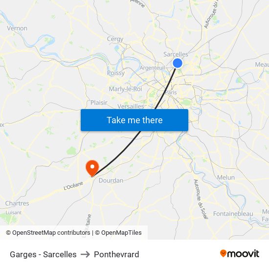 Garges - Sarcelles to Ponthevrard map