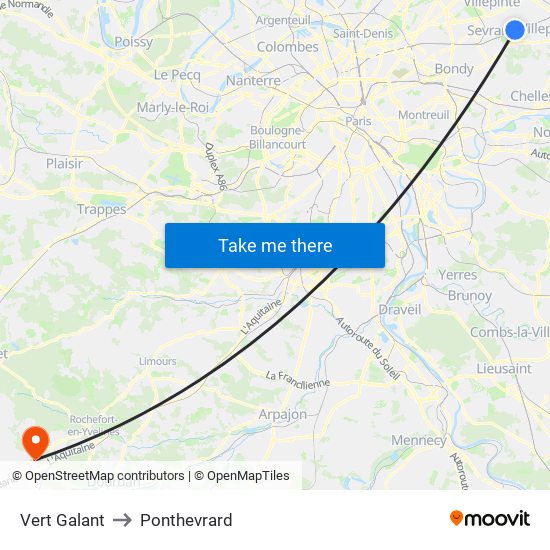 Vert Galant to Ponthevrard map