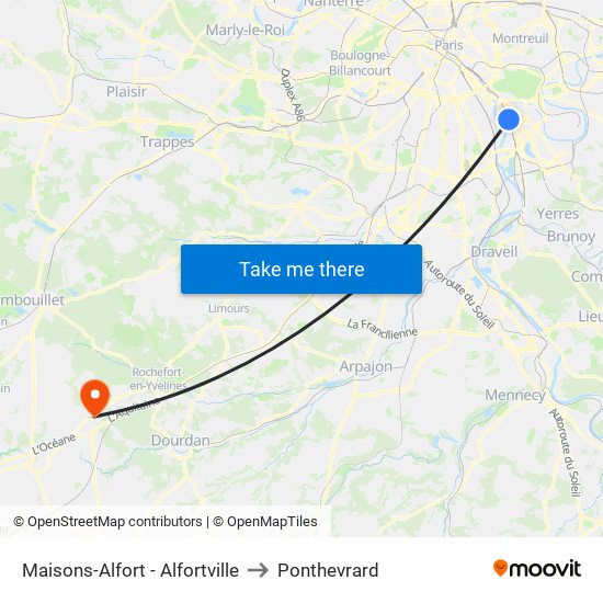 Maisons-Alfort - Alfortville to Ponthevrard map
