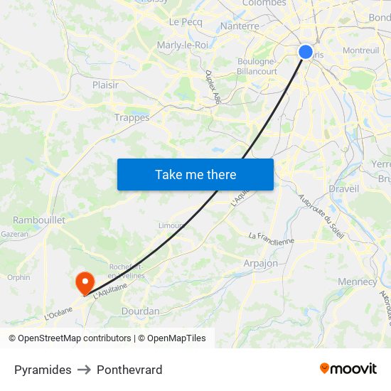 Pyramides to Ponthevrard map