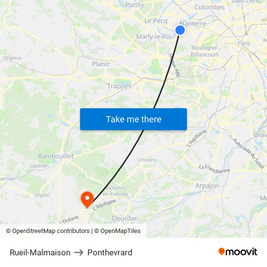 Rueil-Malmaison to Ponthevrard map