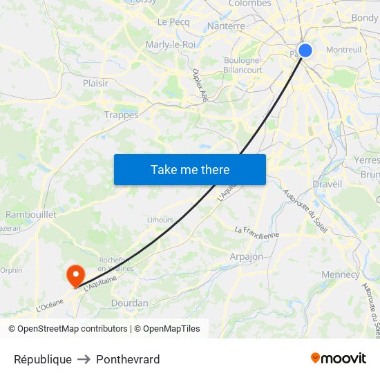 République to Ponthevrard map