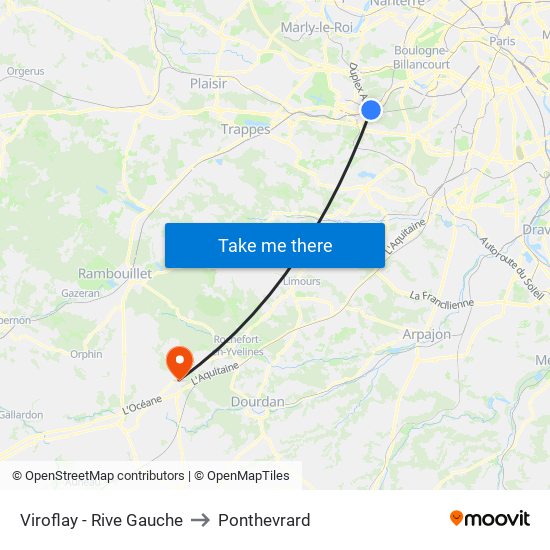 Viroflay - Rive Gauche to Ponthevrard map