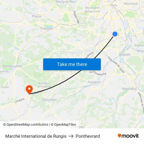 Marché International de Rungis to Ponthevrard map