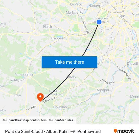 Pont de Saint-Cloud - Albert Kahn to Ponthevrard map