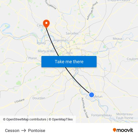 Cesson to Pontoise map