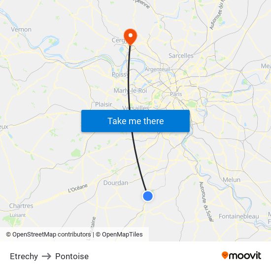 Etrechy to Pontoise map