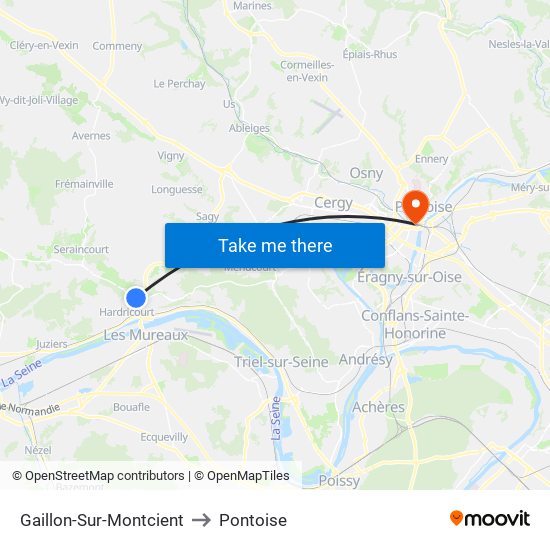 Gaillon-Sur-Montcient to Pontoise map