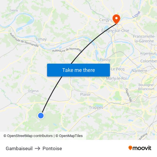 Gambaiseuil to Pontoise map