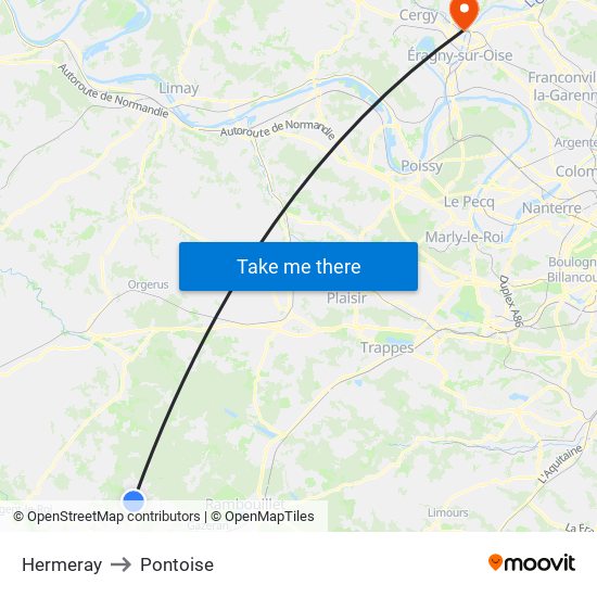 Hermeray to Pontoise map