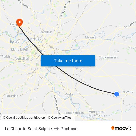 La Chapelle-Saint-Sulpice to Pontoise map