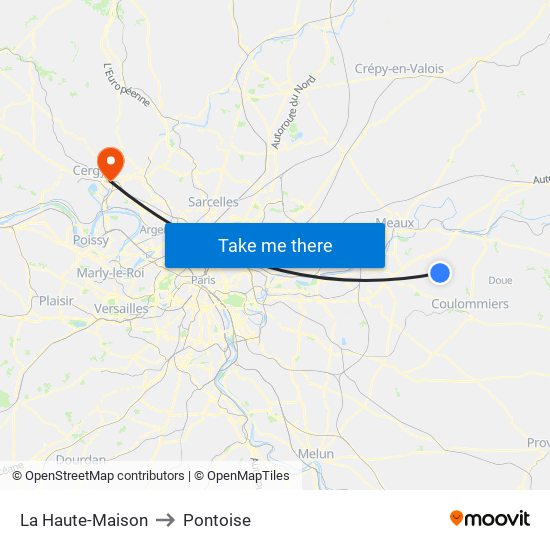 La Haute-Maison to Pontoise map