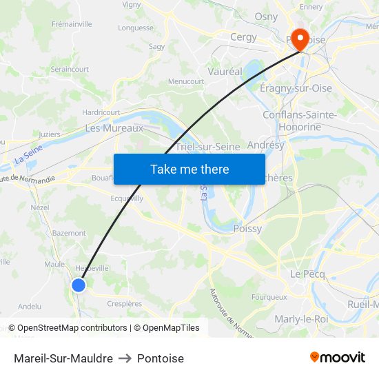 Mareil-Sur-Mauldre to Pontoise map