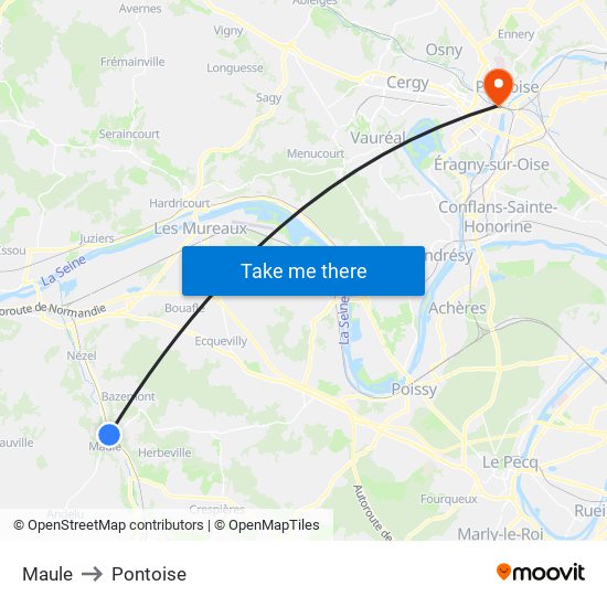 Maule to Pontoise map