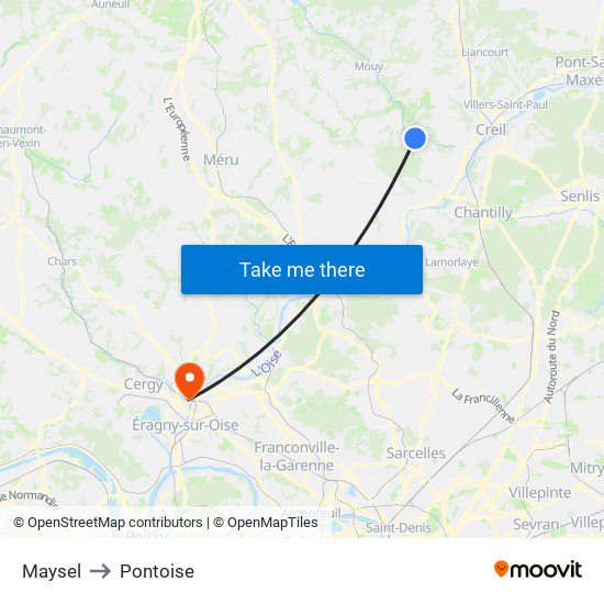 Maysel to Pontoise map