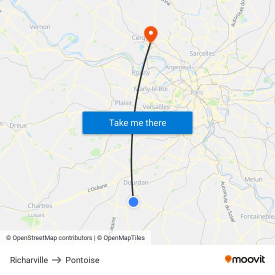Richarville to Pontoise map