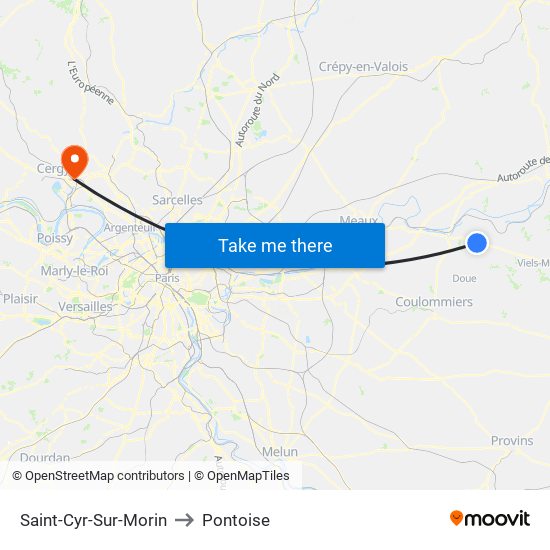 Saint-Cyr-Sur-Morin to Pontoise map