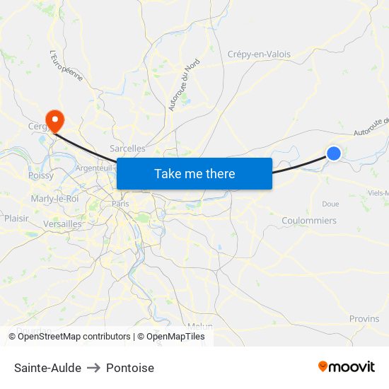 Sainte-Aulde to Pontoise map