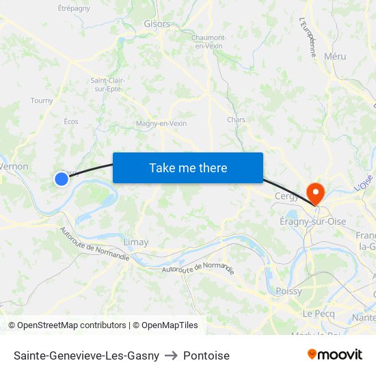 Sainte-Genevieve-Les-Gasny to Pontoise map
