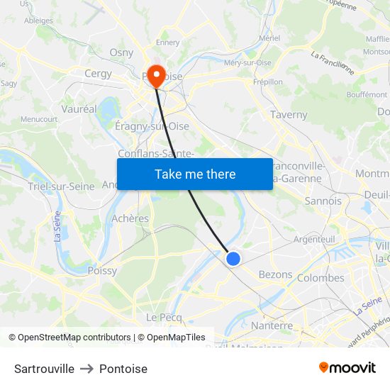 Sartrouville to Pontoise map