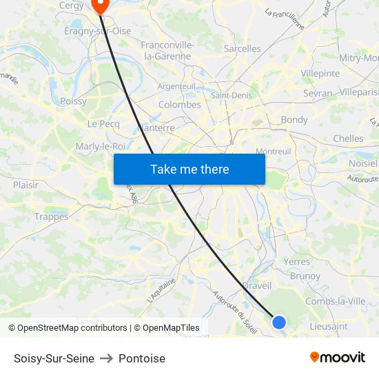 Soisy-Sur-Seine to Pontoise map