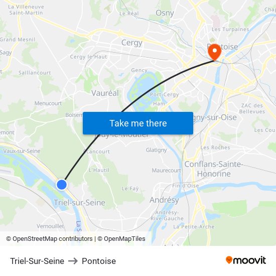 Triel-Sur-Seine to Pontoise map