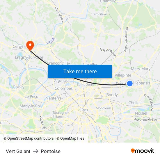 Vert Galant to Pontoise map