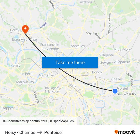 Noisy - Champs to Pontoise map