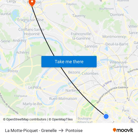 La Motte-Picquet - Grenelle to Pontoise map