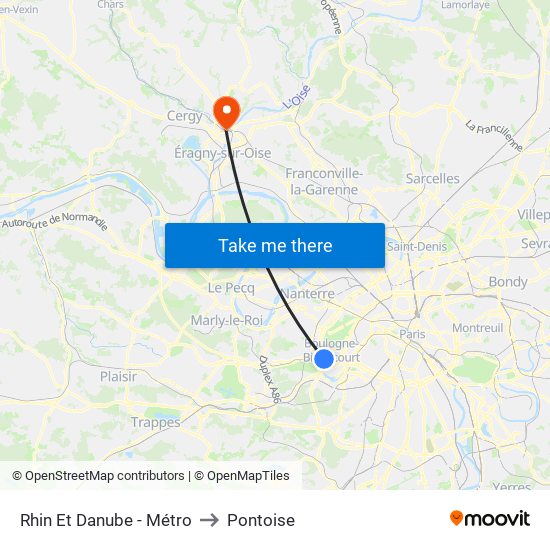 Rhin Et Danube - Métro to Pontoise map
