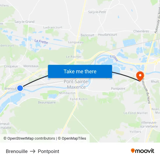 Brenouille to Pontpoint map