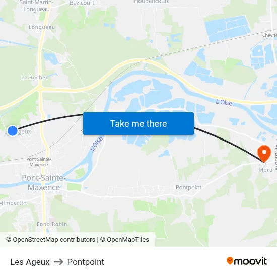 Les Ageux to Pontpoint map