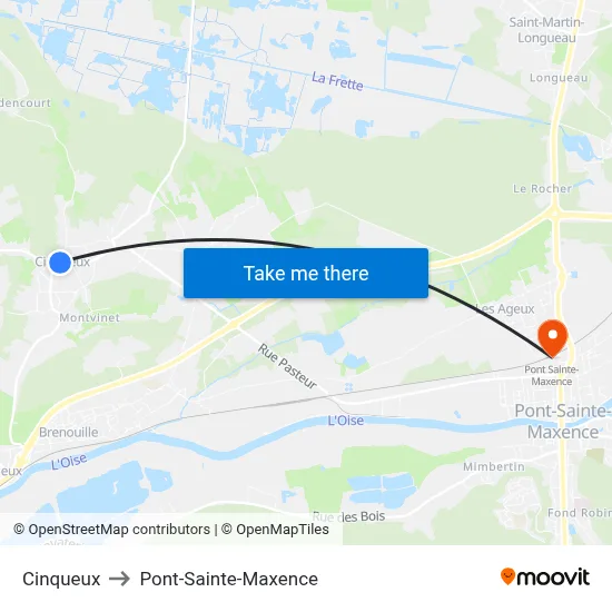 Cinqueux to Pont-Sainte-Maxence map