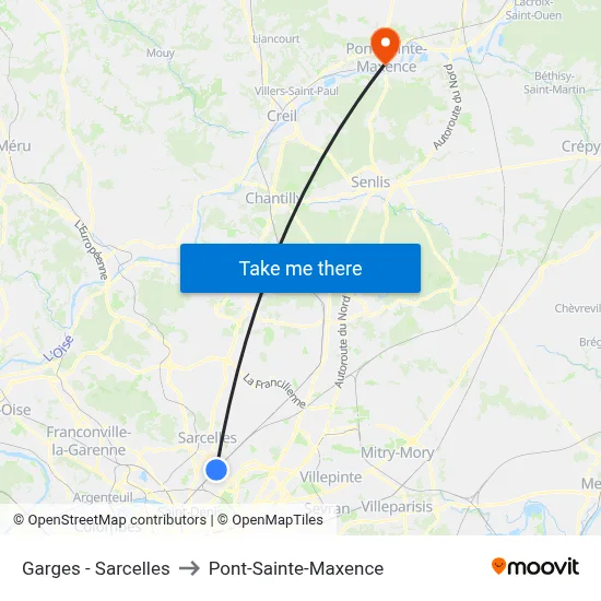 Garges - Sarcelles to Pont-Sainte-Maxence map