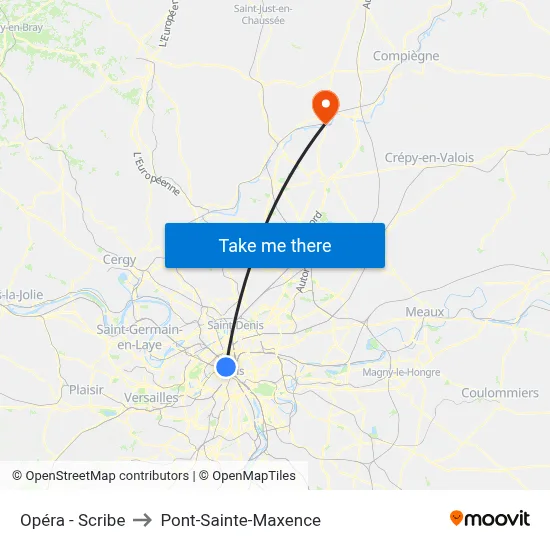 Opéra - Scribe to Pont-Sainte-Maxence map