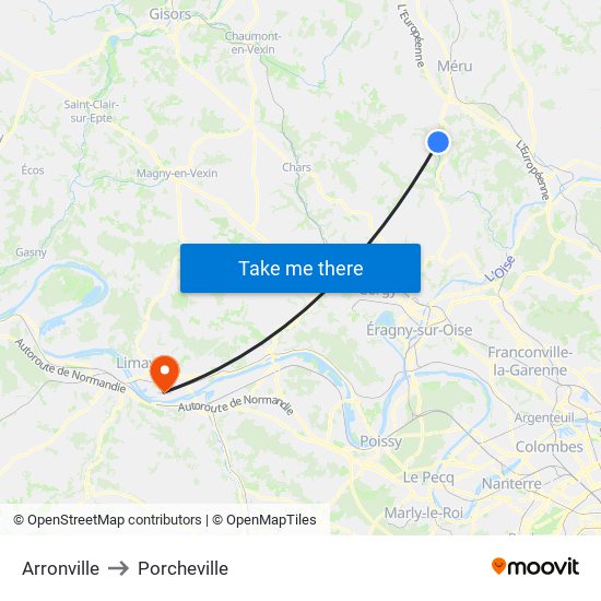 Arronville to Porcheville map