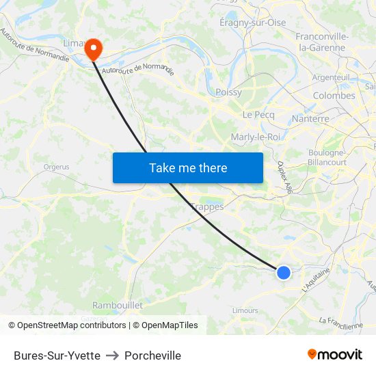 Bures-Sur-Yvette to Porcheville map